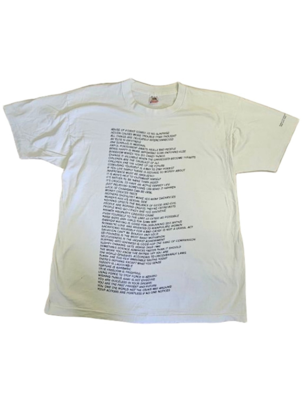 Vintage 90s Jenny Holzer Truisms Museum of Contemporary Art Chicago XL USA Singl